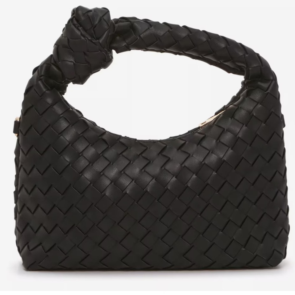 Black Woven Knotted Handbag